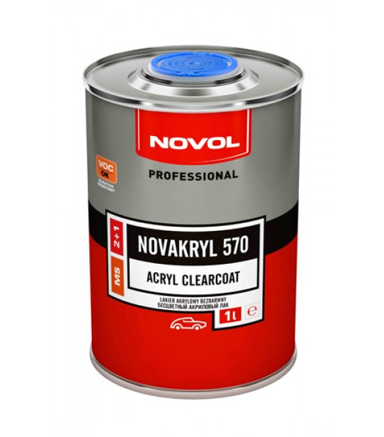 NOVOL NOVAKRYL 570 - БЕСЦВЕТНЫЙ АКРИЛОВЫЙ ЛАК 2+1, 1л