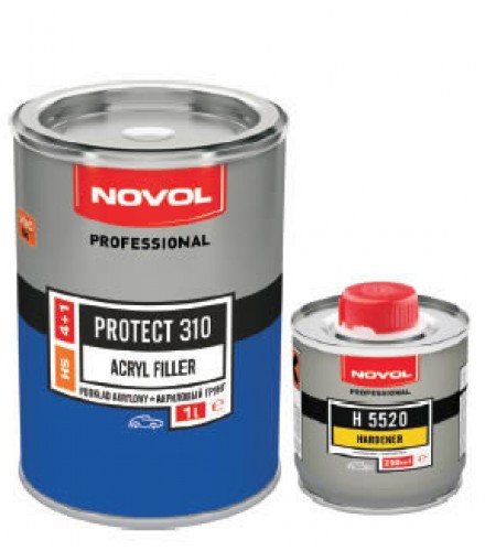 NOVOL PROTECT 310 - АКРИЛОВЫЙ ГРУНТ 4+1 (HS),1л СЕРЫЙ