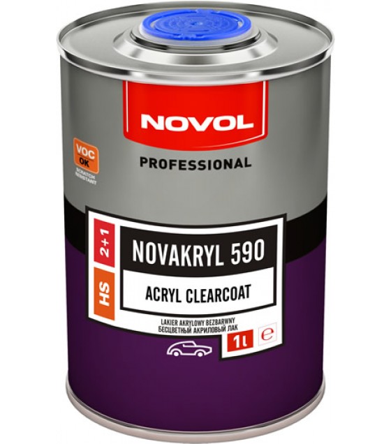 NOVOL NOVAKRYL 590 - БЕСЦВЕТНЫЙ АКРИЛОВЫЙ ЛАК 2+1,1л