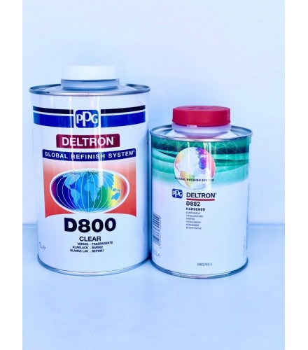 PPG DELTRON D800 2К прозрачный уретановый лак (1л) + отвердитель D802 (0,5л)