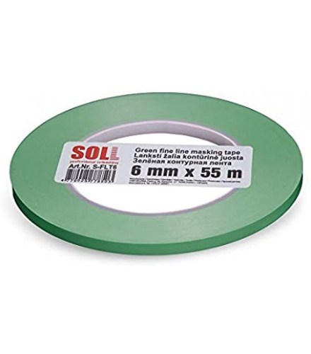 SOLL GREEN FINE LINE MASKING TAPE  6мм	x55	м