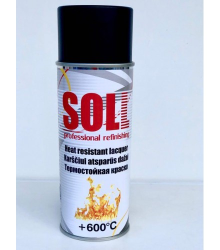 Термостойкая краска SOLL HEAT RESISTANT PAINT,черный, 400 мл