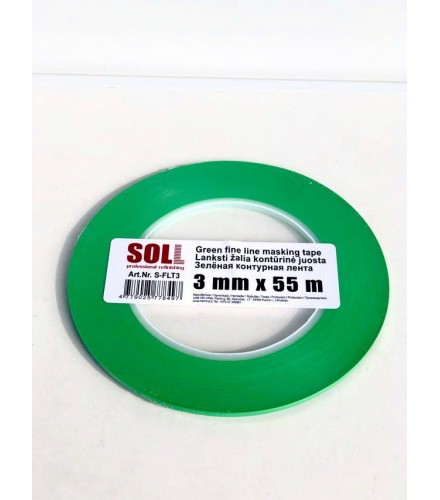 SOLL GREEN FINE LINE MASKING TAPE  3мм	x55	м